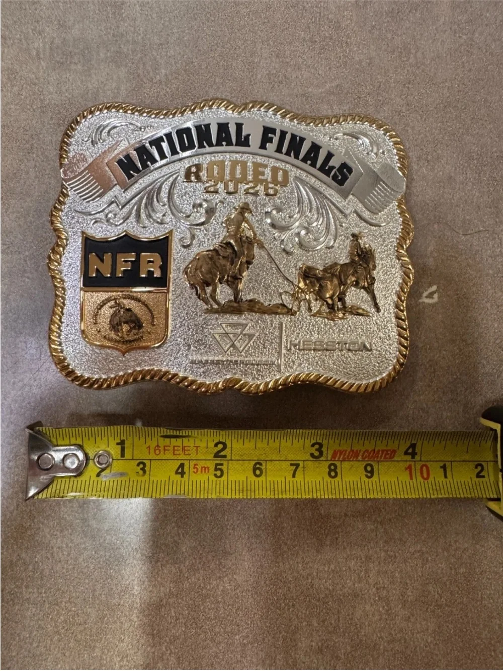 National Finals Rodeo NFR Commemorative Belt Buckle - Silver & Gold